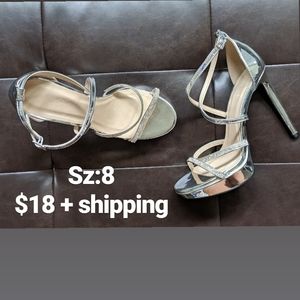 Silver dressy sandals
